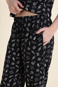 Zivame Harry Potter Knit Cotton Loungewear Set - Black Beauty — thumbnail 7